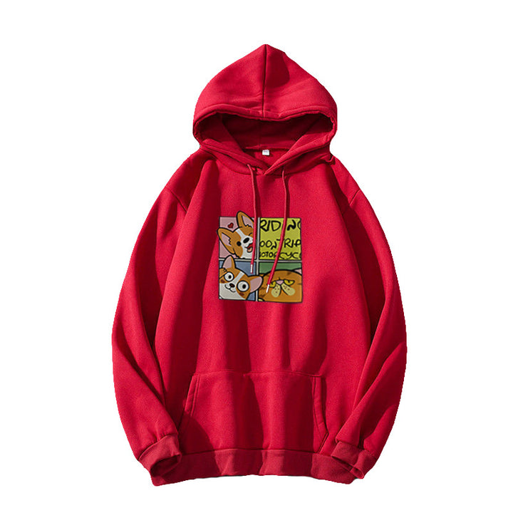 Kvinnors hoodie med söt hunddesign Mirla-Eva Jonsson