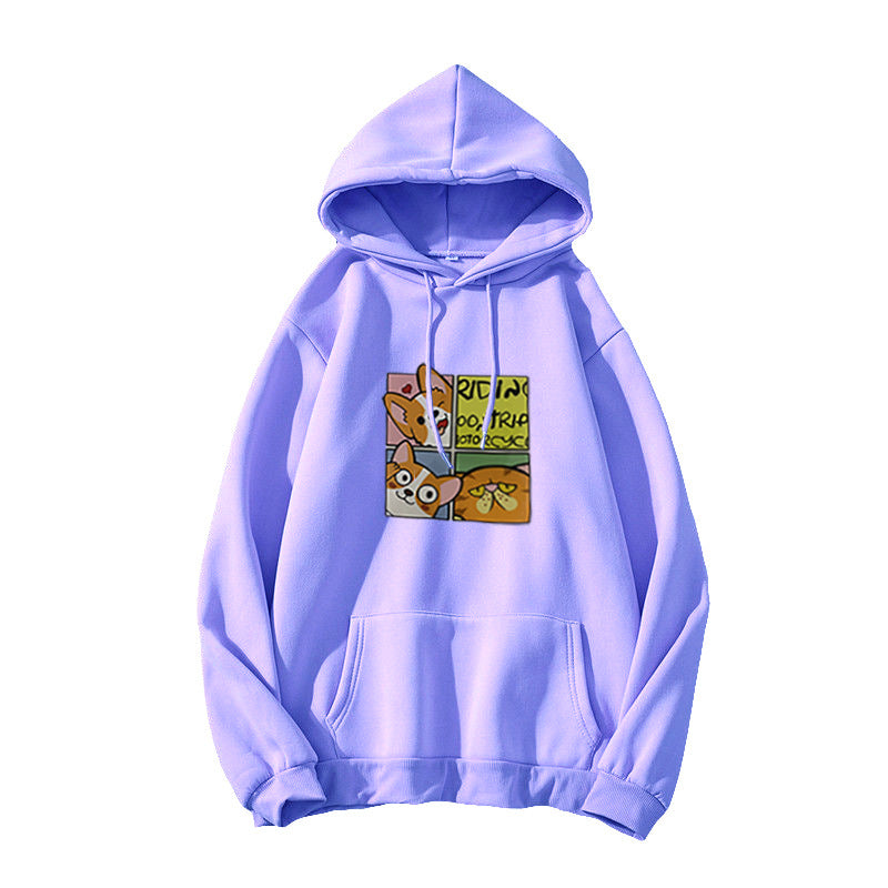 Kvinnors hoodie med söt hunddesign Mirla-Eva Jonsson