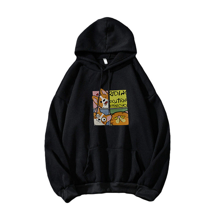 Kvinnors hoodie med söt hunddesign Mirla-Eva Jonsson