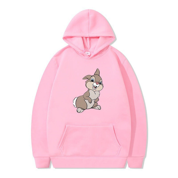 Kvinnors hoodie med söt kanin design och bekväma kängurufickor Mirla-Eva Jonsson