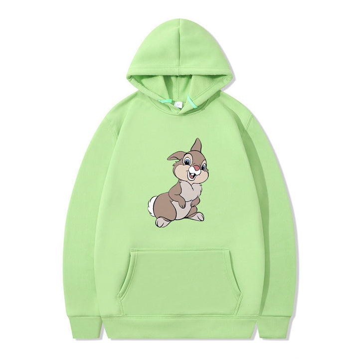 Kvinnors hoodie med söt kanin design och bekväma kängurufickor Mirla-Eva Jonsson