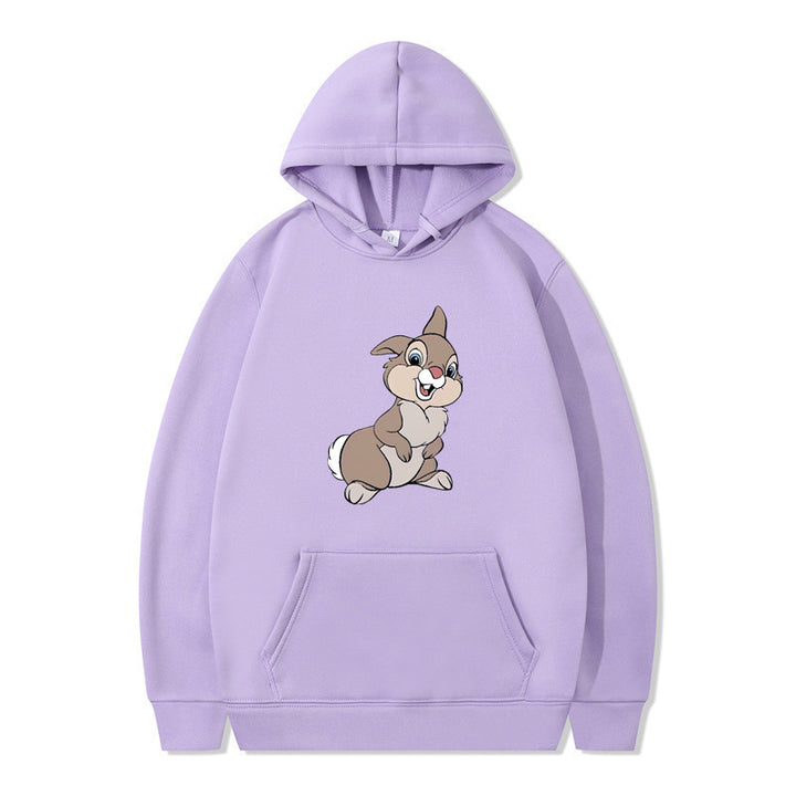 Kvinnors hoodie med söt kanin design och bekväma kängurufickor Mirla-Eva Jonsson