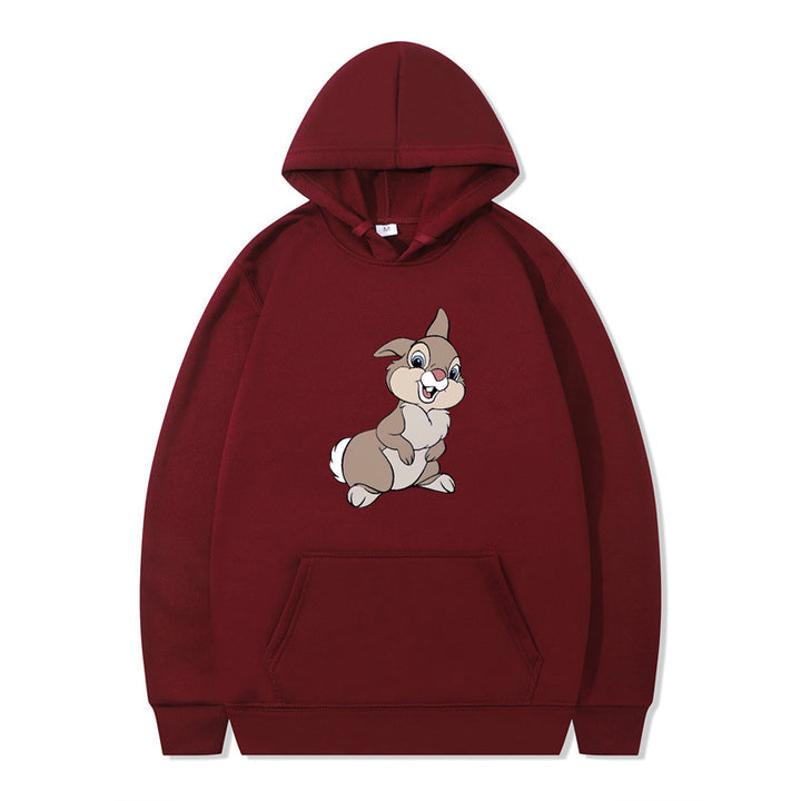 Kvinnors hoodie med söt kanin design och bekväma kängurufickor Mirla-Eva Jonsson