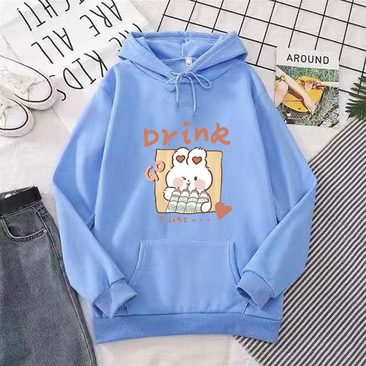 Kvinnors hoodie med söt kattmotiv Mirla-Eva Jonsson