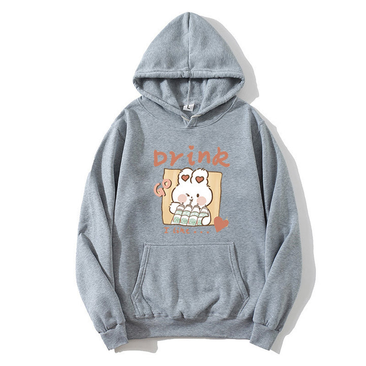 Kvinnors hoodie med söt kattmotiv Mirla-Eva Jonsson