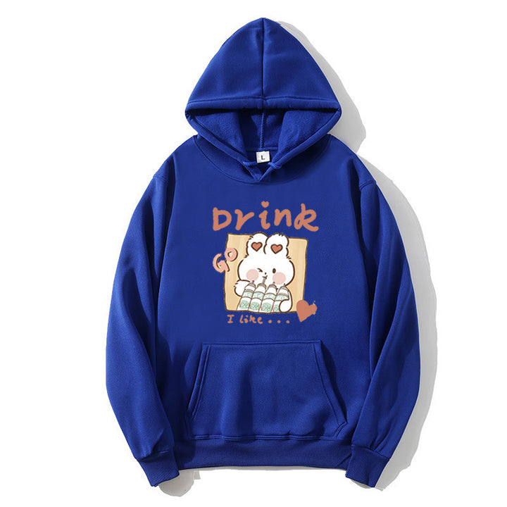 Kvinnors hoodie med söt kattmotiv Mirla-Eva Jonsson