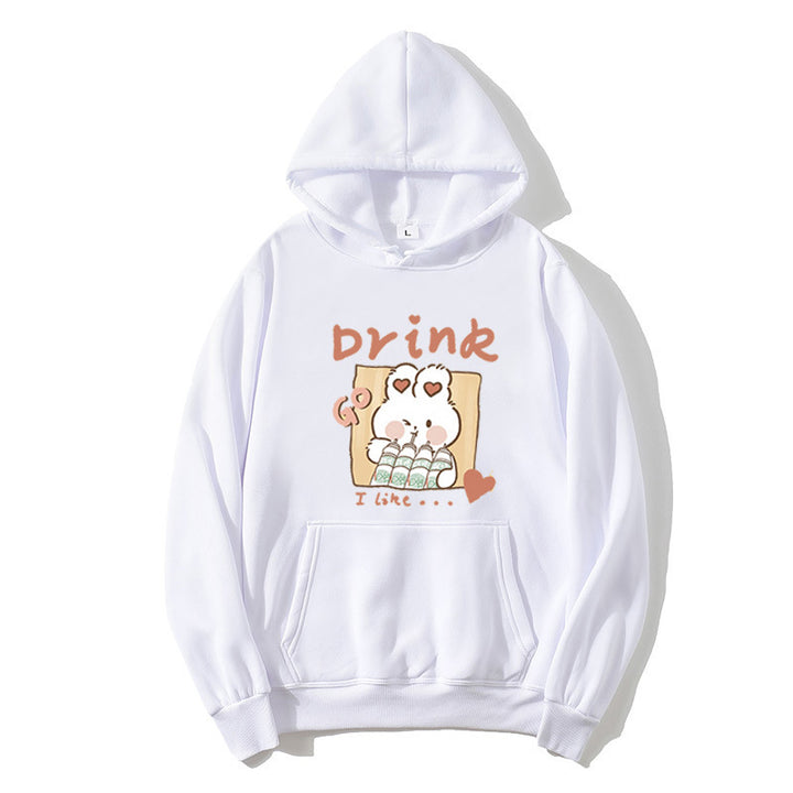 Kvinnors hoodie med söt kattmotiv Mirla-Eva Jonsson