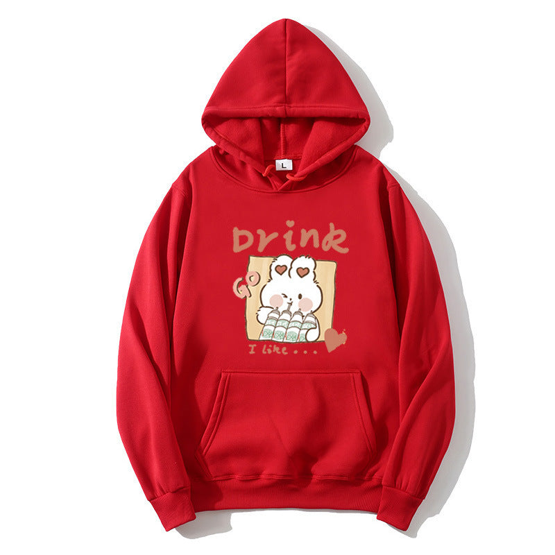 Kvinnors hoodie med söt kattmotiv Mirla-Eva Jonsson
