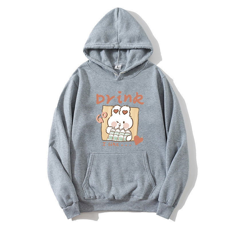 Kvinnors hoodie med söt kattmotiv Mirla-Eva Jonsson