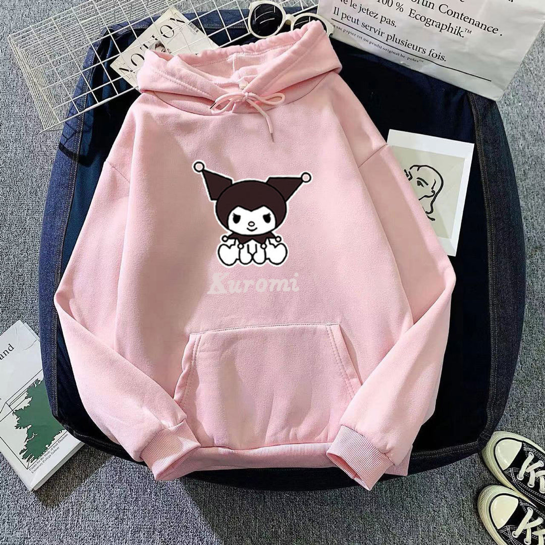 Kvinnors hoodie med söt ko-motiv och högkvalitativ fleecefoder Mirla-Eva Jonsson