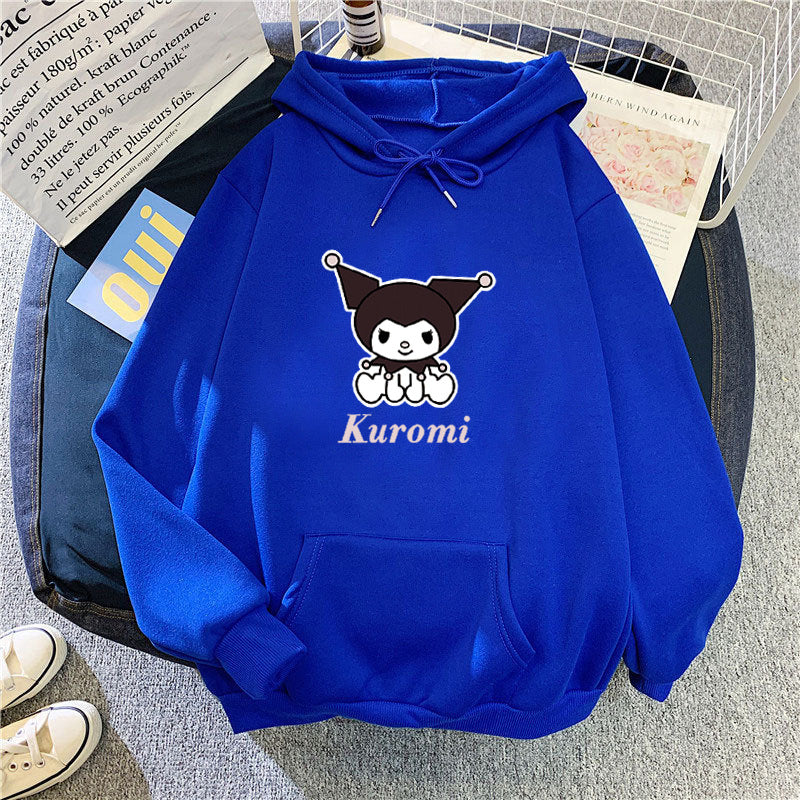 Kvinnors hoodie med söt ko-motiv och högkvalitativ fleecefoder Mirla-Eva Jonsson