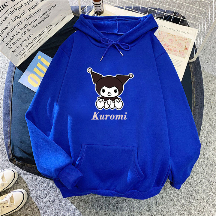 Kvinnors hoodie med söt ko-motiv och högkvalitativ fleecefoder Mirla-Eva Jonsson