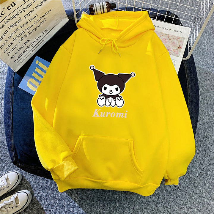 Kvinnors hoodie med söt ko-motiv och högkvalitativ fleecefoder Mirla-Eva Jonsson