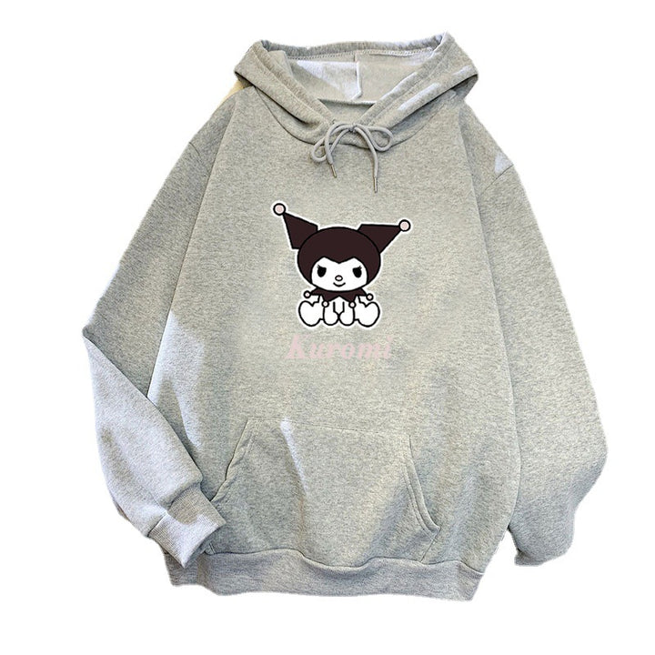 Kvinnors hoodie med söt ko-motiv och högkvalitativ fleecefoder Mirla-Eva Jonsson