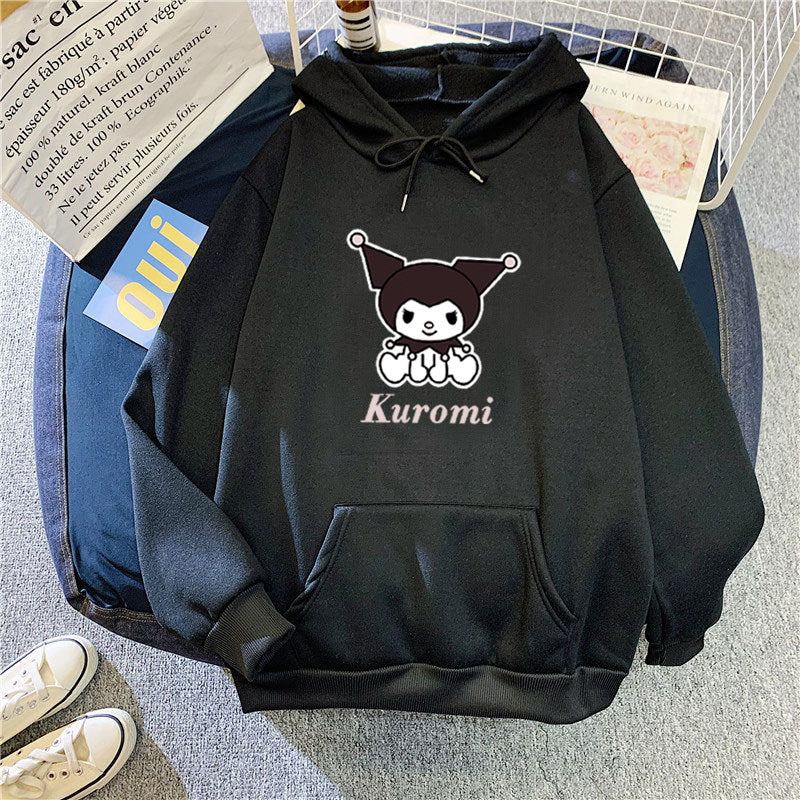 Kvinnors hoodie med söt ko-motiv och högkvalitativ fleecefoder Mirla-Eva Jonsson