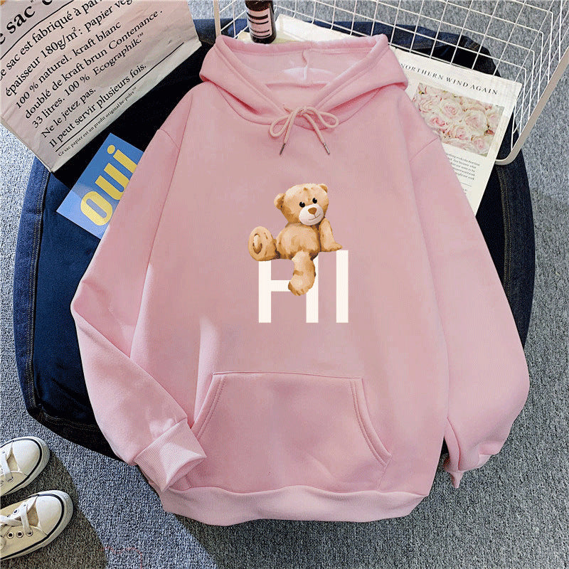 Kvinnors hoodie med sött björndesign Mirla-Eva Jonsson
