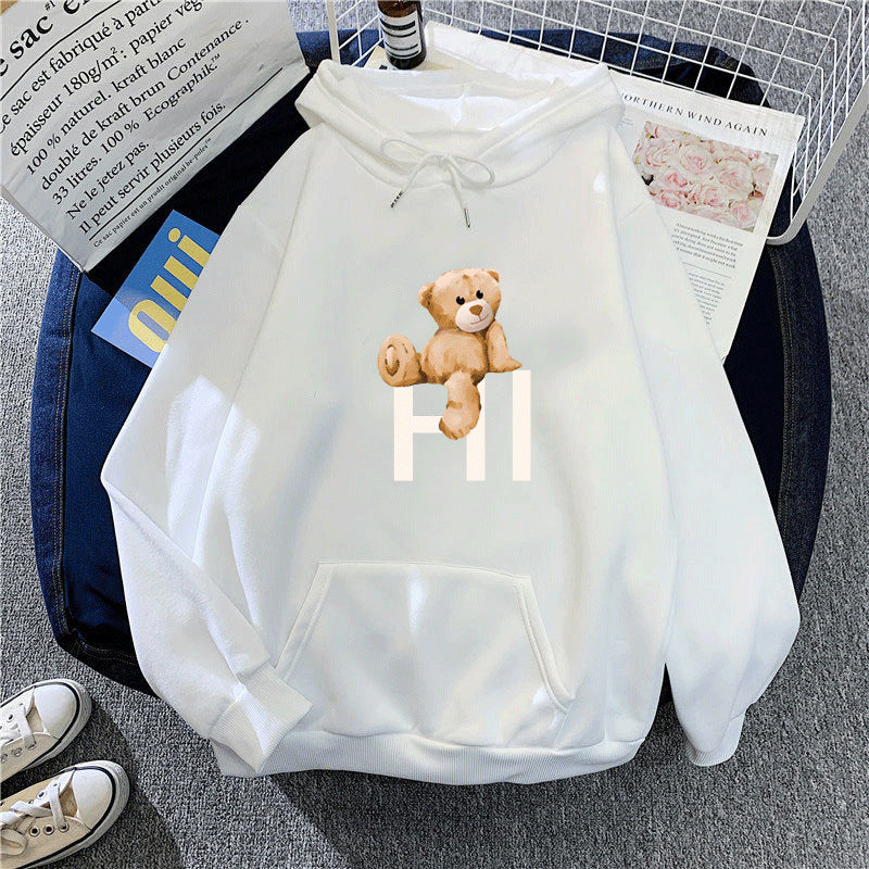Kvinnors hoodie med sött björndesign Mirla-Eva Jonsson