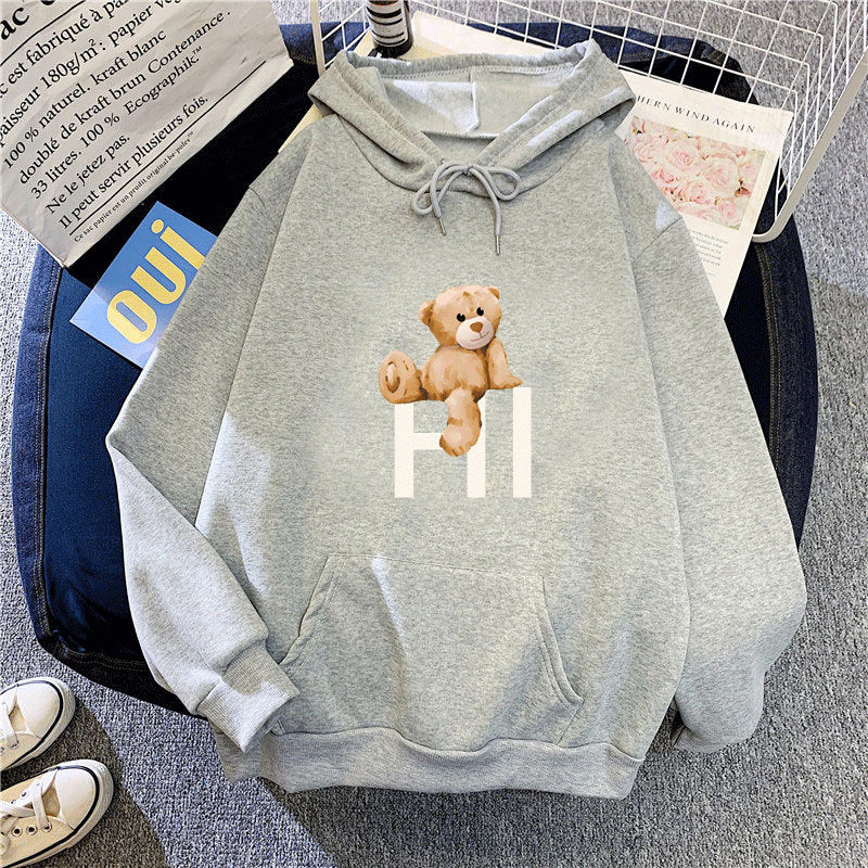 Kvinnors hoodie med sött björndesign Mirla-Eva Jonsson