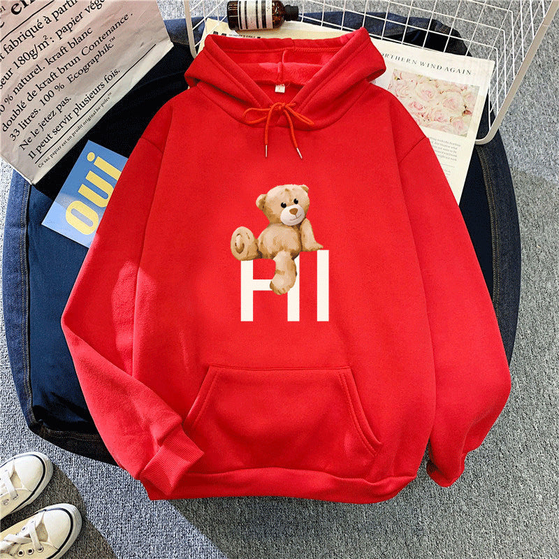 Kvinnors hoodie med sött björndesign Mirla-Eva Jonsson