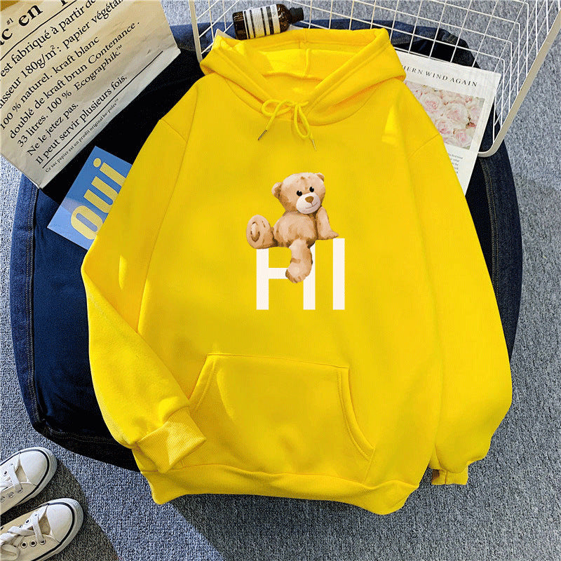 Kvinnors hoodie med sött björndesign Mirla-Eva Jonsson