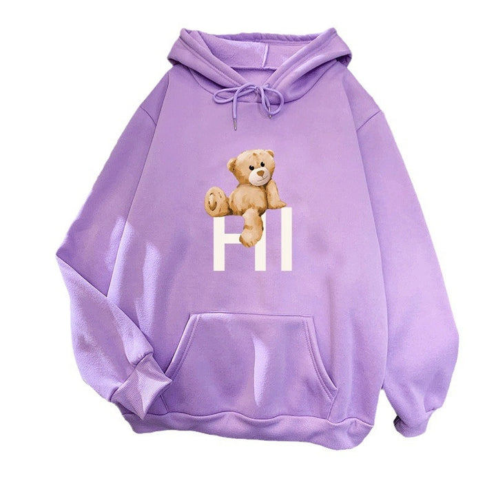 Kvinnors hoodie med sött björndesign Mirla-Eva Jonsson