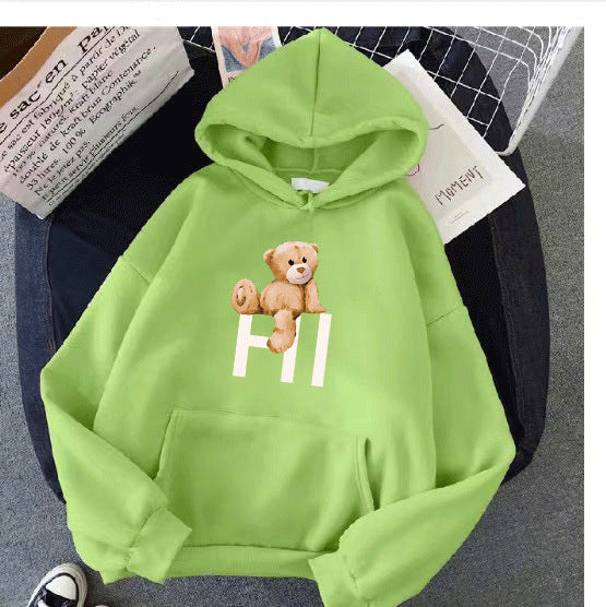 Kvinnors hoodie med sött björndesign Mirla-Eva Jonsson