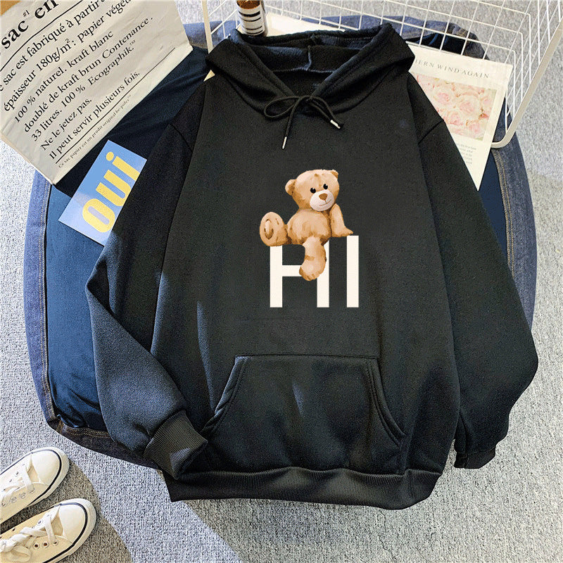 Kvinnors hoodie med sött björndesign Mirla-Eva Jonsson