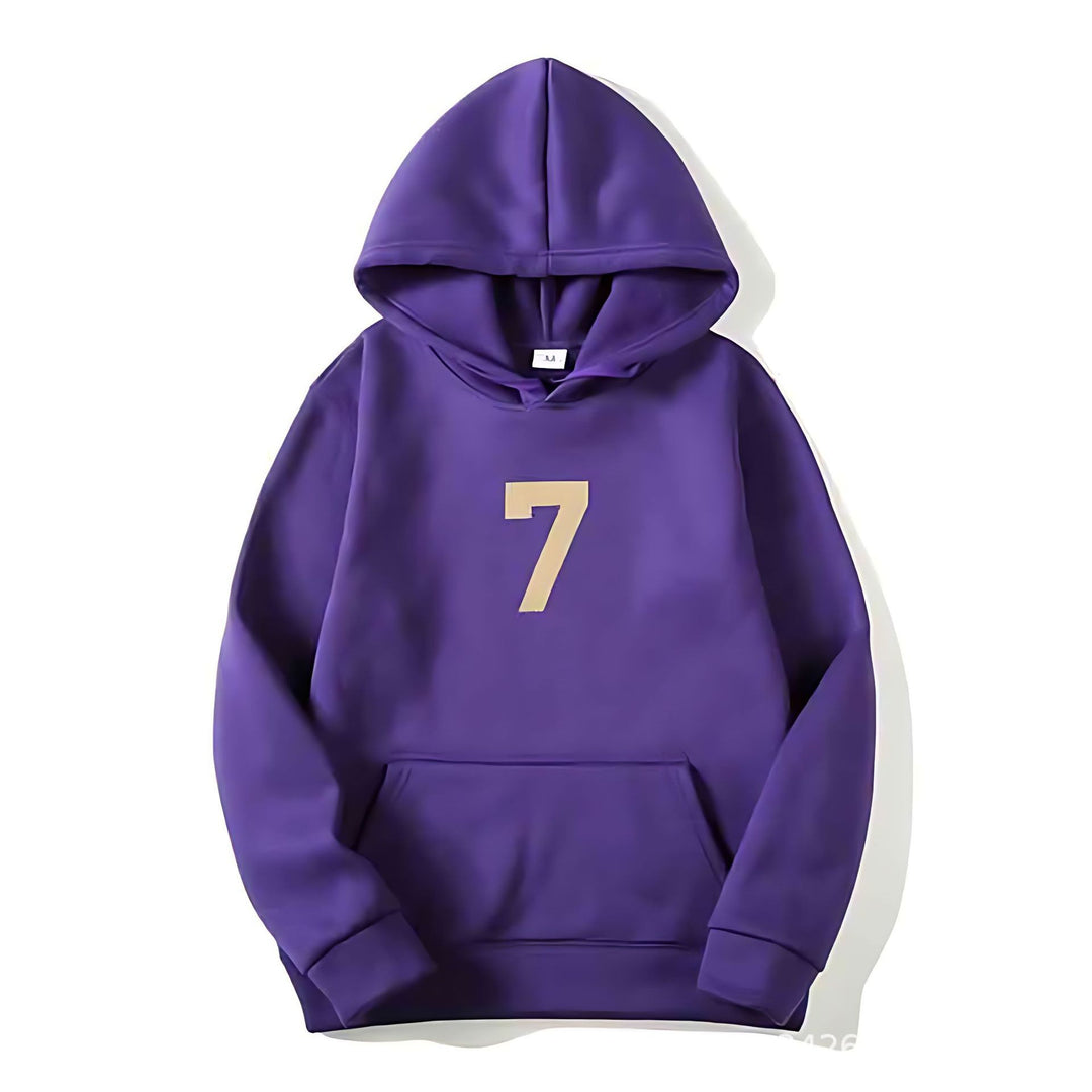 Kvinnors hoodie med sportig design och numerisk tryck Mirla-Eva Jonsson
