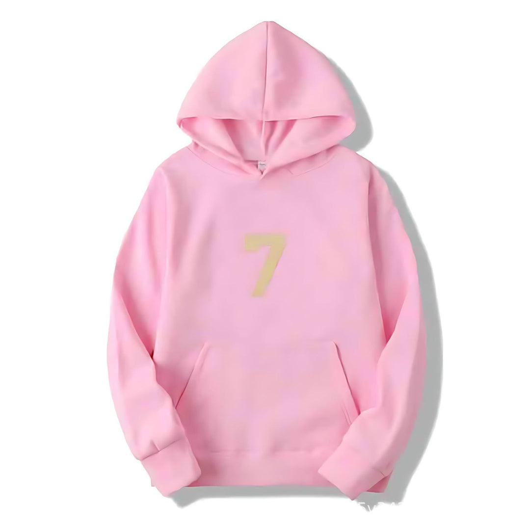 Kvinnors hoodie med sportig design och numerisk tryck Mirla-Eva Jonsson