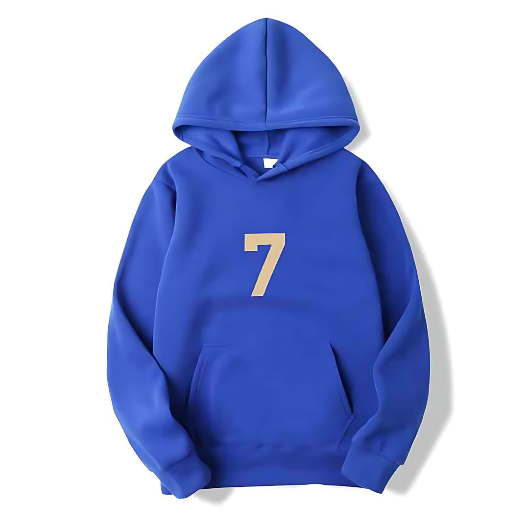 Kvinnors hoodie med sportig design och numerisk tryck Mirla-Eva Jonsson