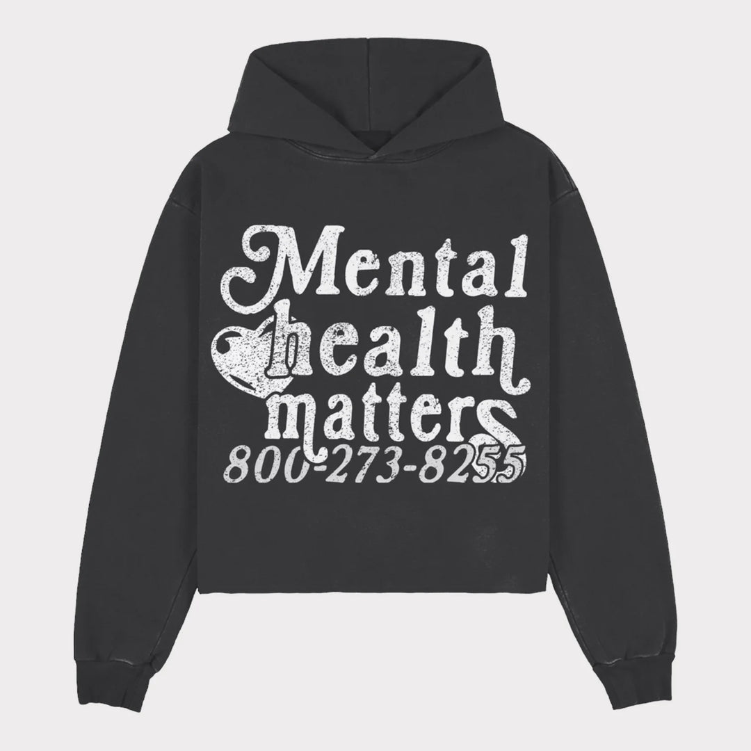 Kvinnors hoodie med statementtryck Mirla-Eva Jonsson