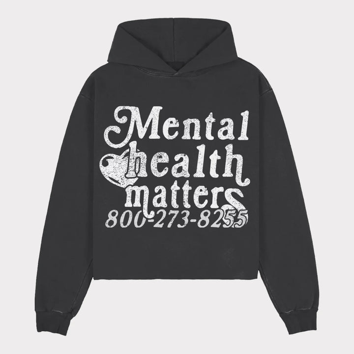 Kvinnors hoodie med statementtryck Mirla-Eva Jonsson