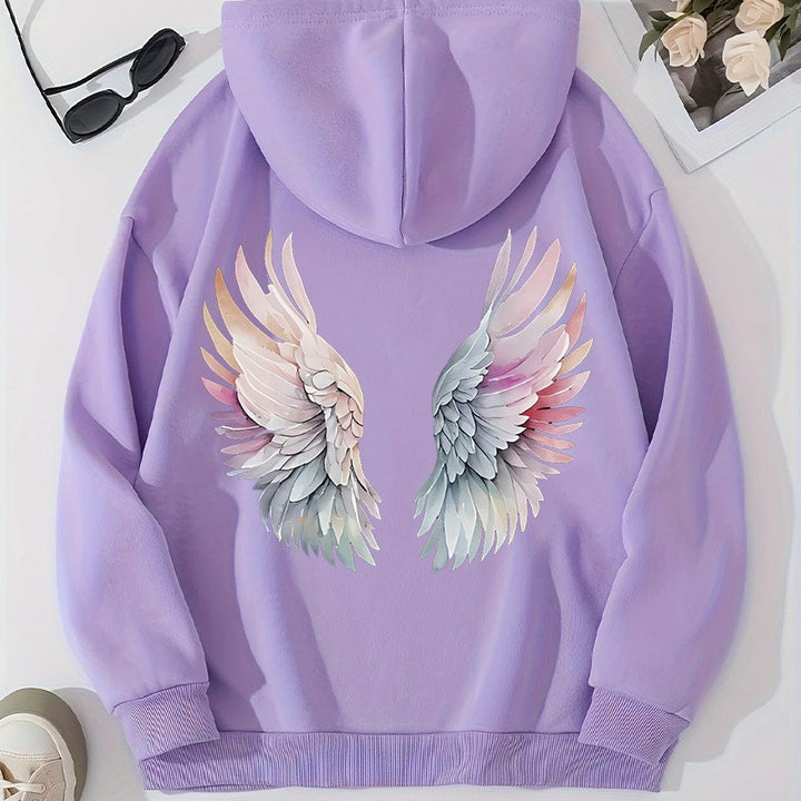 Kvinnors hoodie med stilfull design av änglavingar Mirla-Eva Jonsson