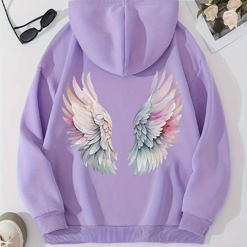Kvinnors hoodie med stilfull design av änglavingar Mirla-Eva Jonsson