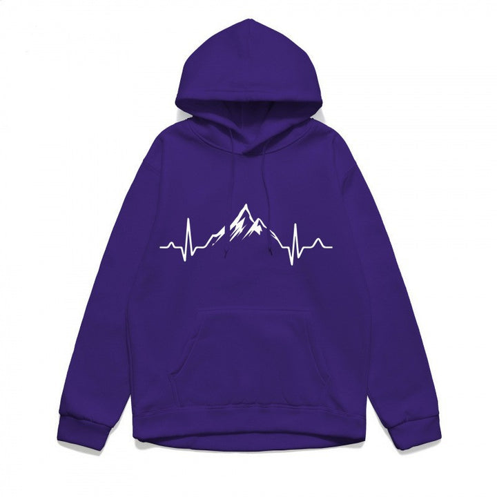 Kvinnors hoodie med stiligt bergmotiv och högkvalitativ bomull Mirla-Eva Jonsson