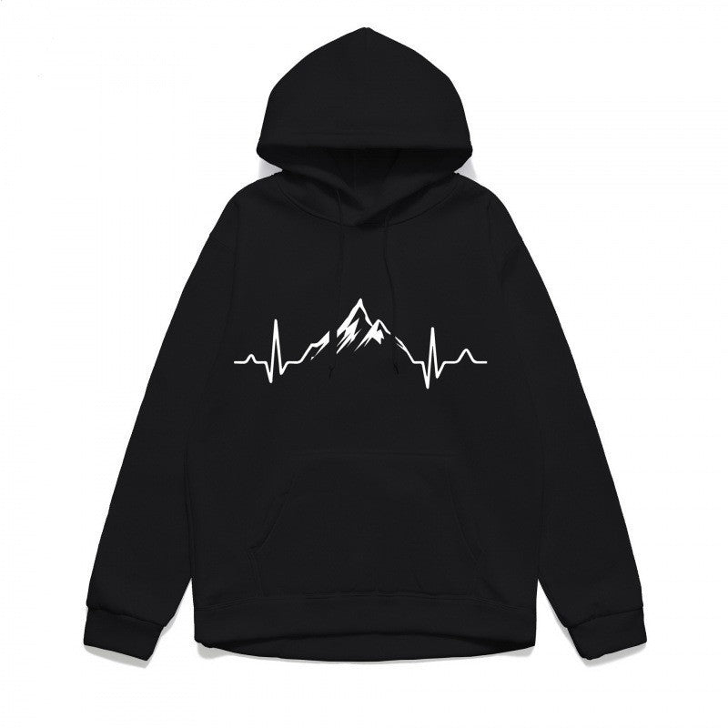 Kvinnors hoodie med stiligt bergmotiv och högkvalitativ bomull Mirla-Eva Jonsson