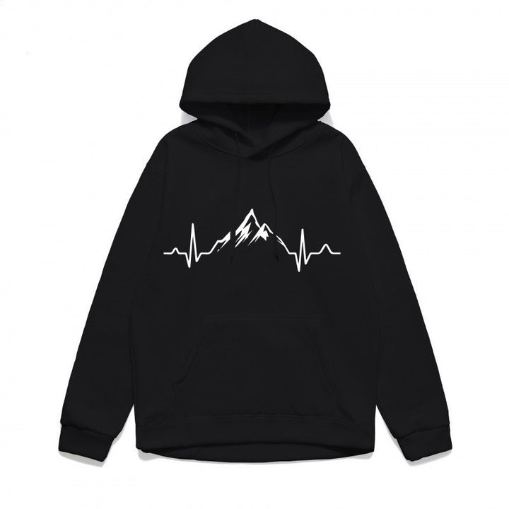 Kvinnors hoodie med stiligt bergmotiv och högkvalitativ bomull Mirla-Eva Jonsson