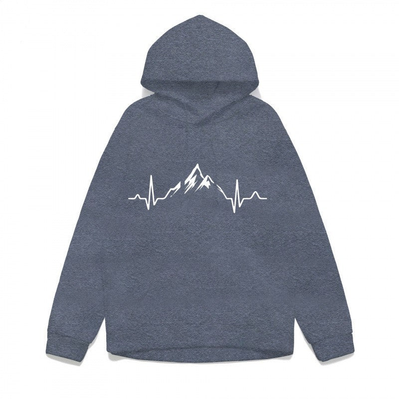 Kvinnors hoodie med stiligt bergmotiv och högkvalitativ bomull Mirla-Eva Jonsson