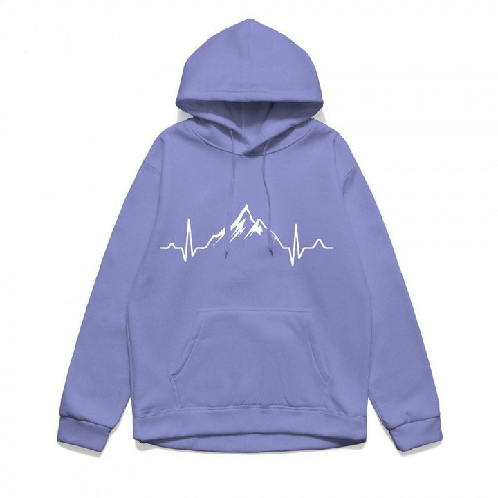 Kvinnors hoodie med stiligt bergmotiv och högkvalitativ bomull Mirla-Eva Jonsson