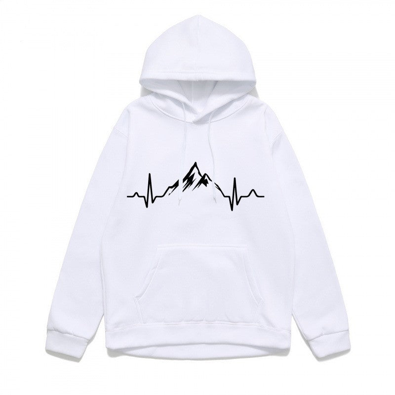 Kvinnors hoodie med stiligt bergmotiv och högkvalitativ bomull Mirla-Eva Jonsson