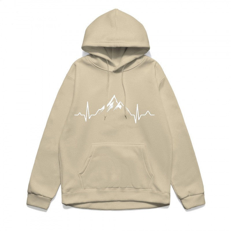 Kvinnors hoodie med stiligt bergmotiv och högkvalitativ bomull Mirla-Eva Jonsson