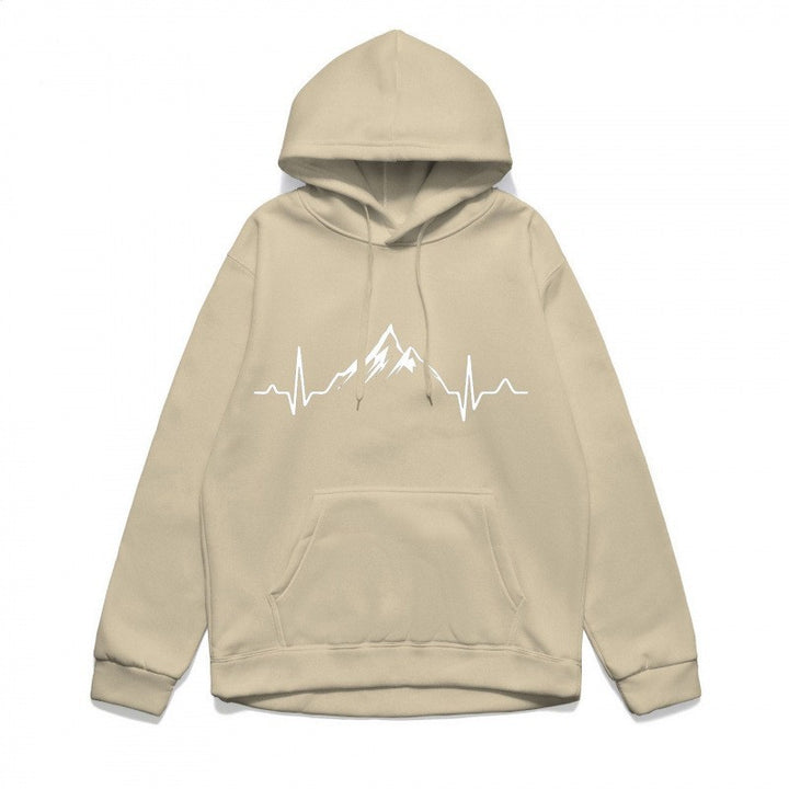 Kvinnors hoodie med stiligt bergmotiv och högkvalitativ bomull Mirla-Eva Jonsson