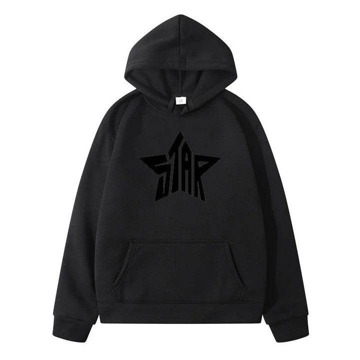 Kvinnors hoodie med stiligt stjärnmotiv Mirla-Eva Jonsson