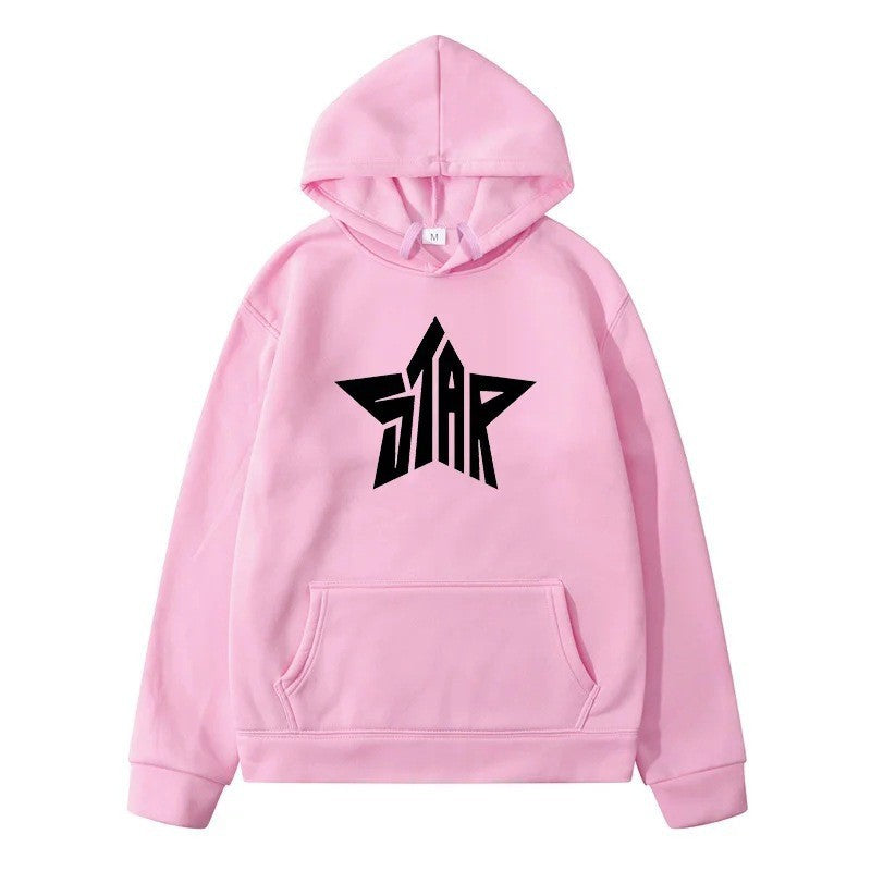 Kvinnors hoodie med stiligt stjärnmotiv Mirla-Eva Jonsson