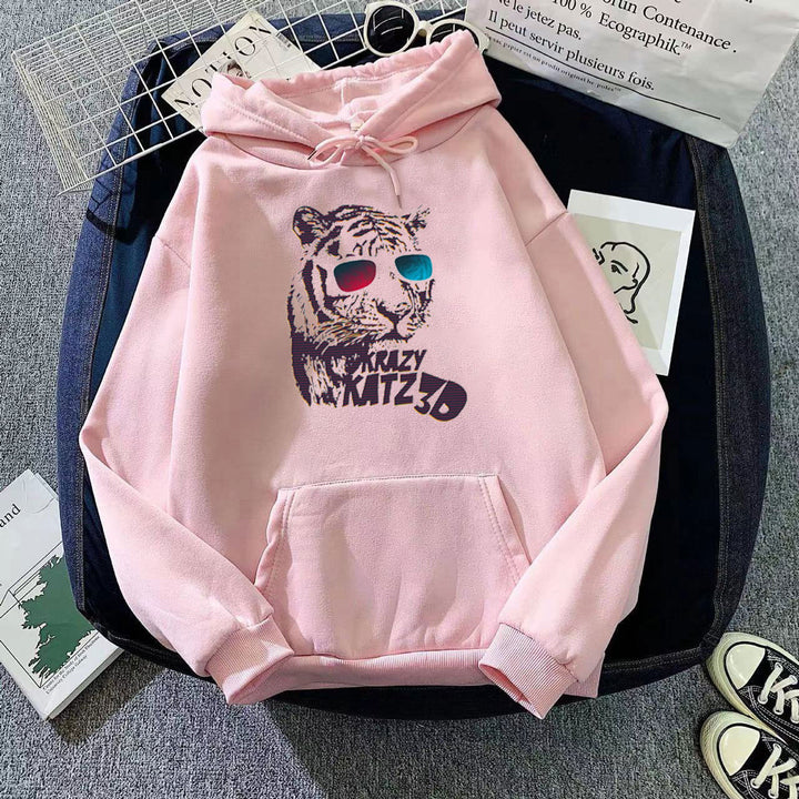 Kvinnors hoodie med stiligt tigermotiv Mirla-Eva Jonsson
