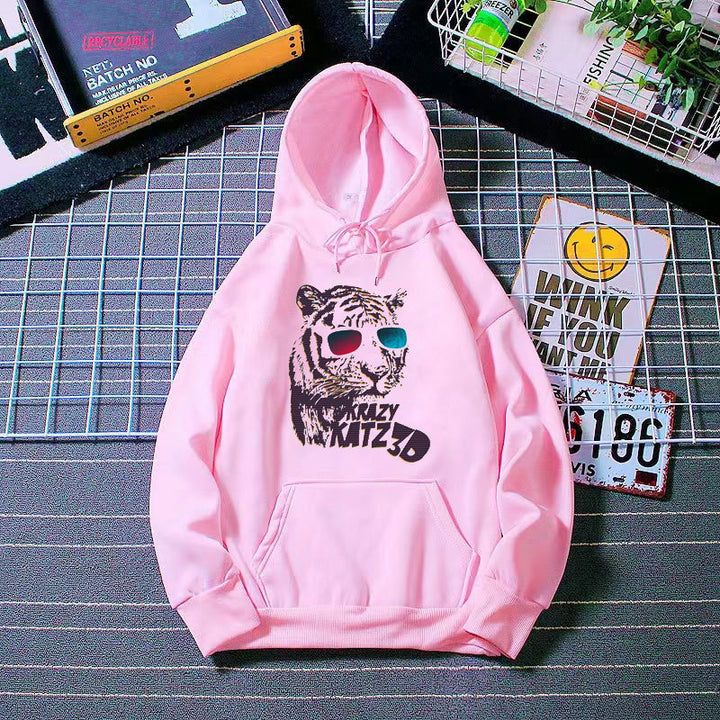 Kvinnors hoodie med stiligt tigermotiv Mirla-Eva Jonsson