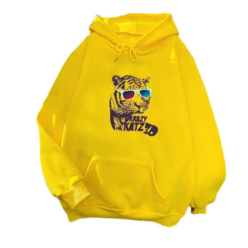 Kvinnors hoodie med stiligt tigermotiv Mirla-Eva Jonsson