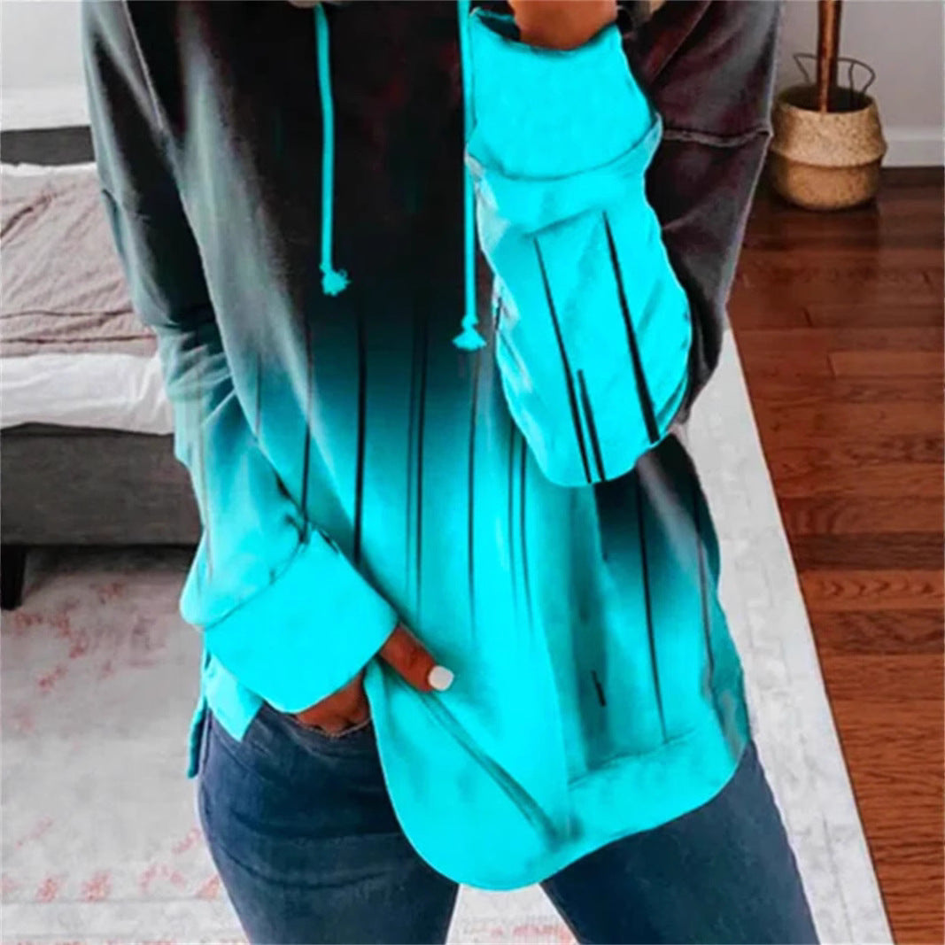 Kvinnors hoodie med stilren gradient och unik design Mirla-Eva Jonsson