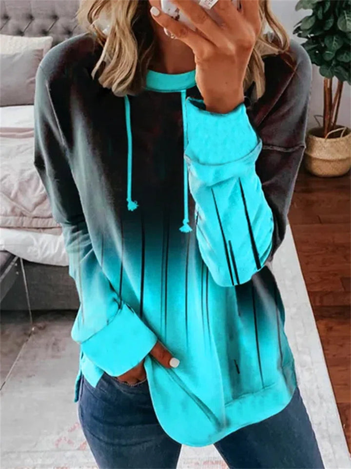Kvinnors hoodie med stilren gradient och unik design Mirla-Eva Jonsson