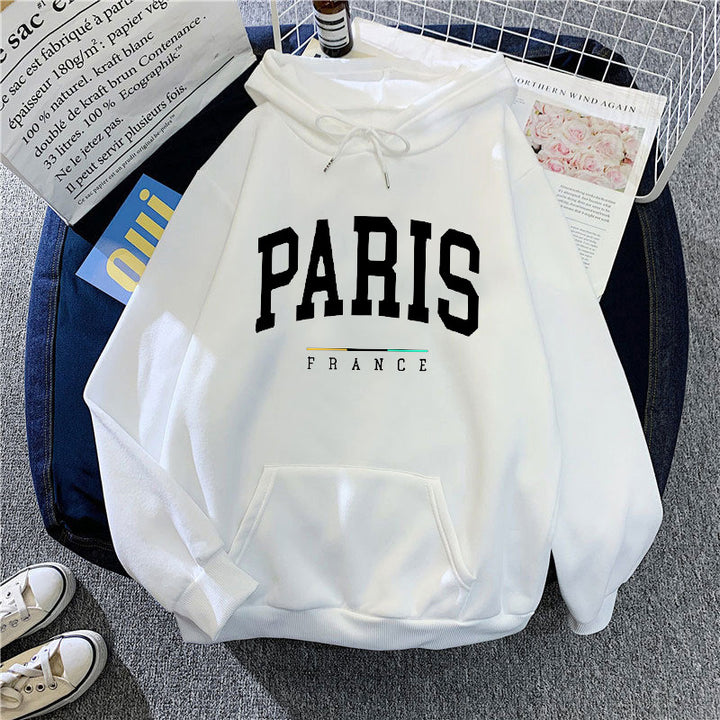 Kvinnors hoodie med stor Paris tryck Mirla-Eva Jonsson